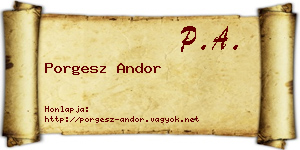Porgesz Andor névjegykártya